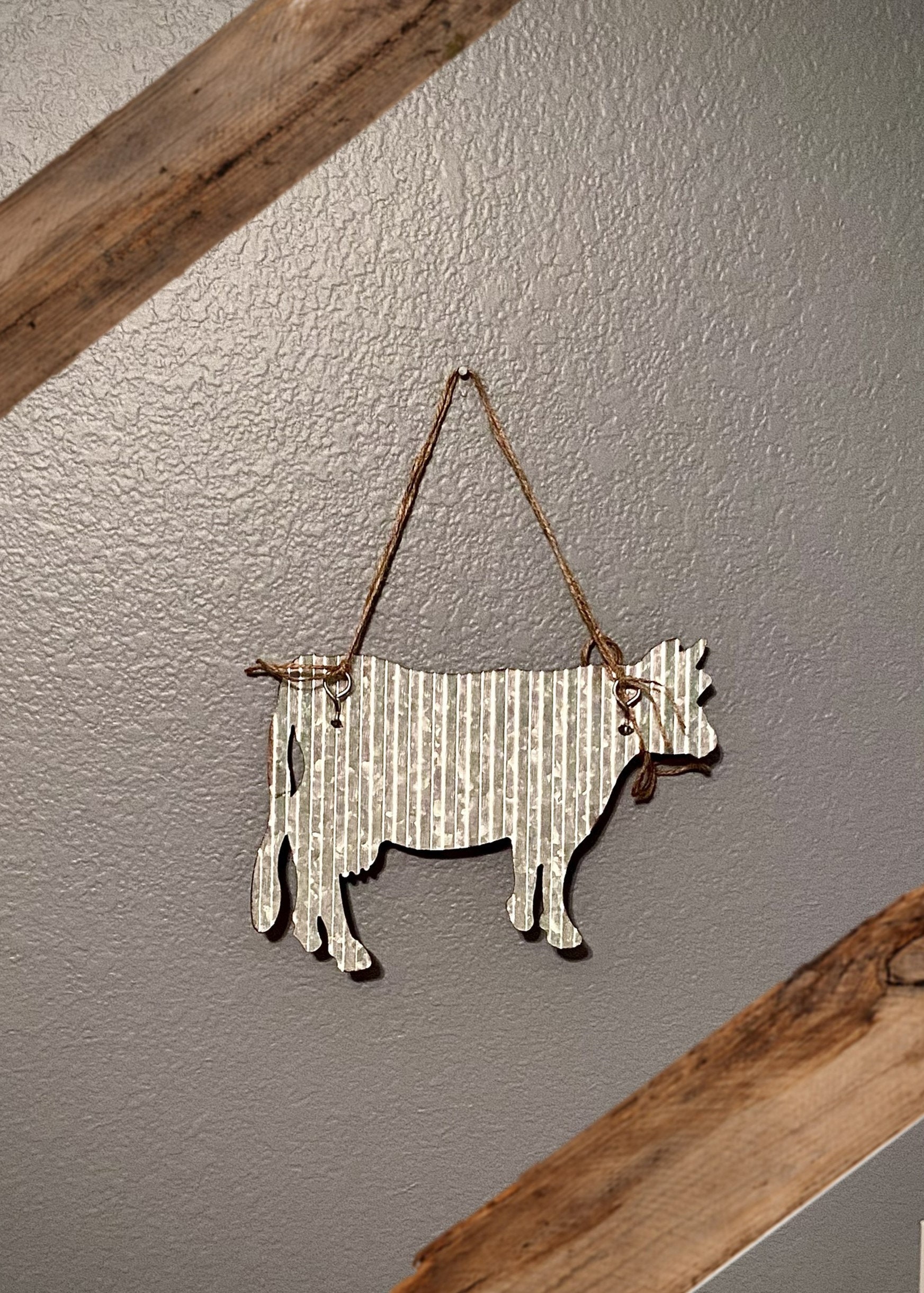 Rustic Metal Farm Animals With Twine String Décor Rooster Etsy