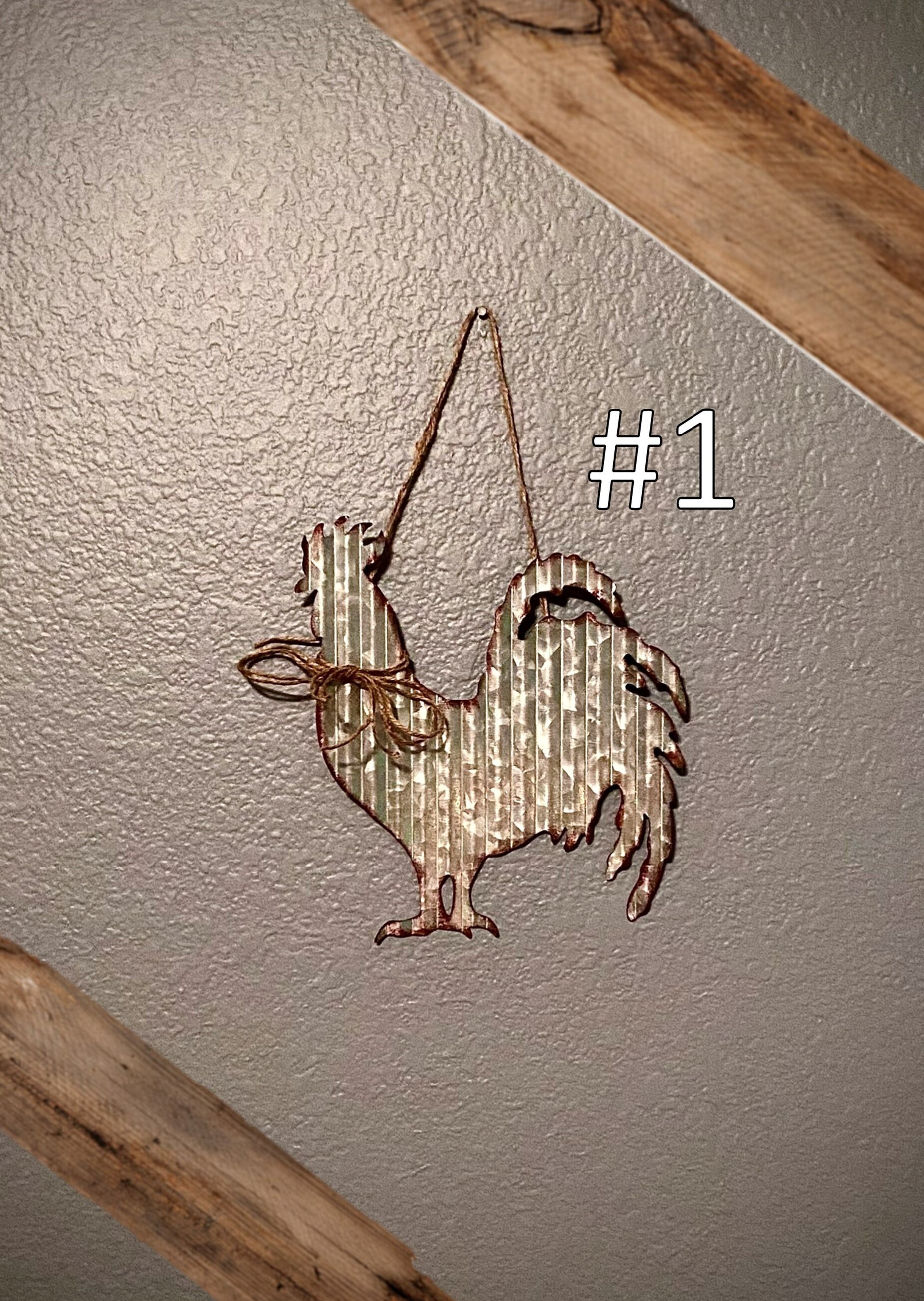 Rooster String Rustic Metal Farm Animals With Twine String Décor ~ Rooster, Cow, and ...