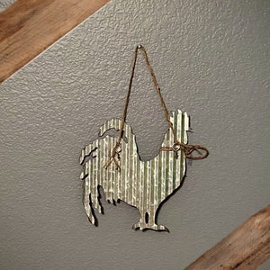 Rooster String Rustic Metal Farm Animals With Twine String Décor ~ Rooster, Cow, and ...