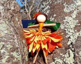 Calendula Fairy, Cally Herb Fairy,  Flower Fairy Doll