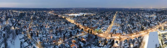 Havertown PA From the Sky in Winter