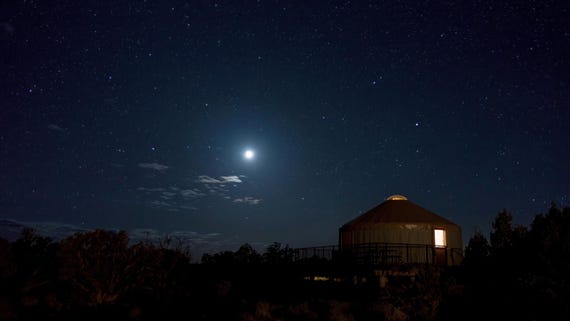Star-Filled Skies Over Yurt at Moab, Utah