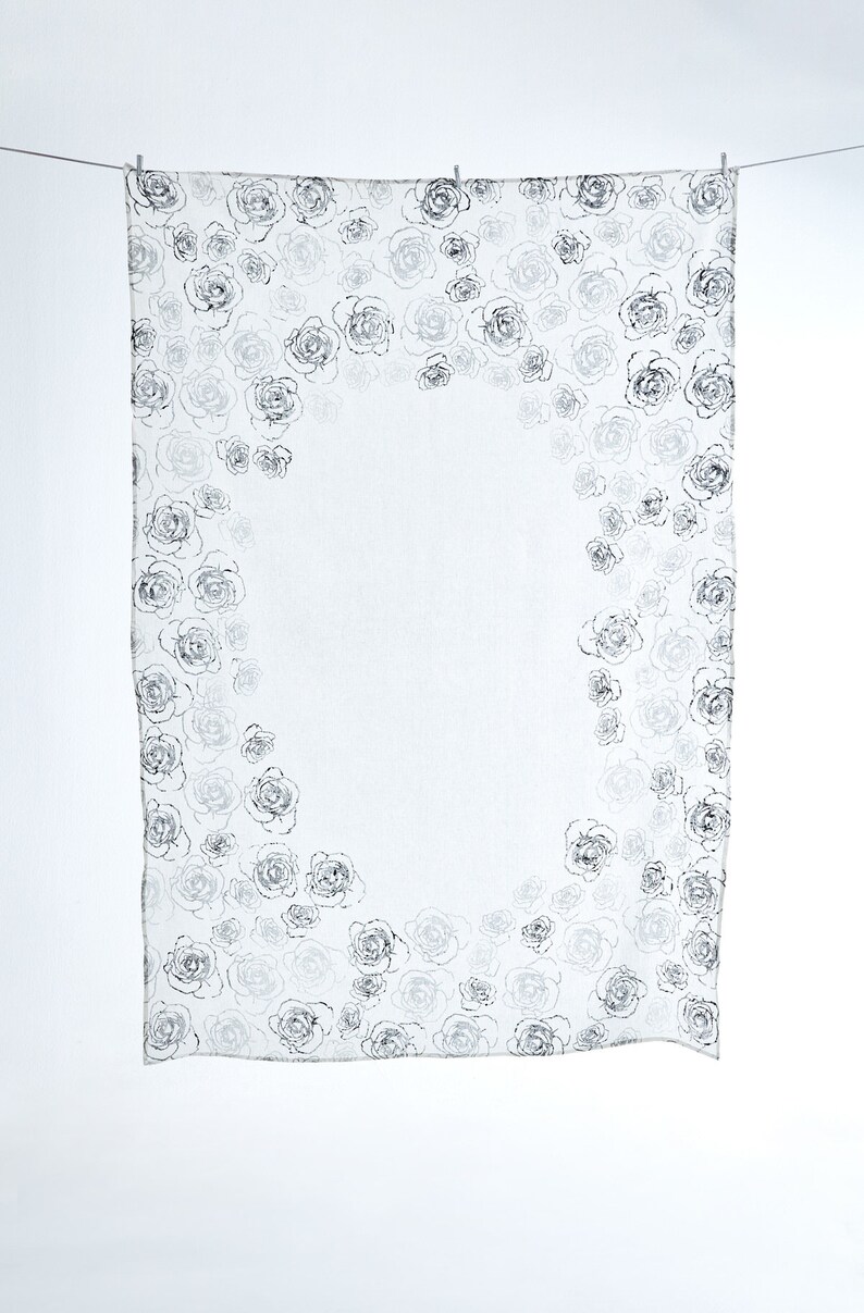 Enchanted Forest Black Rose Tablecloth, Linen Tablecloth, Custom Enchanted Forest Black Rose Tablecloth, Linen Tablecloth, Custom