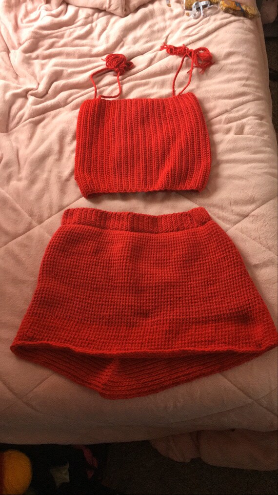 Red Crochet Dress Etsy