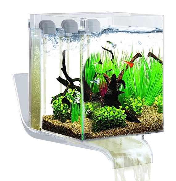 5 Gallon Kit Self cleaning Aquarium Lid Waterfall Stand Dazzle LED Air Pump Heater Etsy