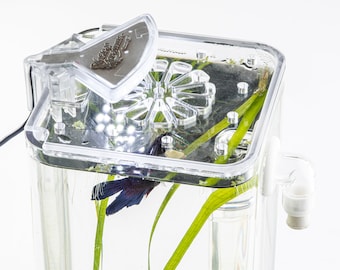 Couvercle Lotus pour aquarium autonettoyant de 1 gallon | Compatible avec les LED Dazzle