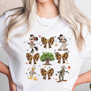 Mickey And Friends Leopard Coquette Bows Animal Kingdom Shirt,Disney Safari Mode Let&#39;s Get Wild Tee,Magic Kingdom Family Vacation Trip Shirt