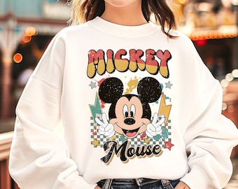 Retro Mickey Mouse Sweatshirt, Disney Family Sweat, Disneyland Sweat, Magic Kingdom Sweat, Family Mickey Mouse Sweat, Disneyworld Sweat