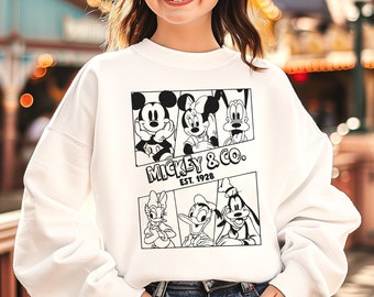 Retro Mickey & Co 1928 Sweatshirt, Disneyland Mickey Sweat, Vintage Disney Sweat, Disney Family Sweat, Disneyworld Sweat,Magic Kingdom Sweat