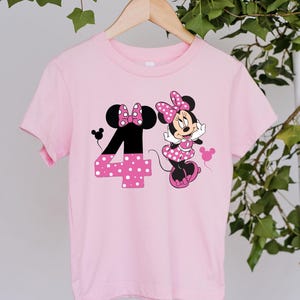Minnie Mouse Number Birthday Girl Shirt,Disney Birthday Party,2nd Birthday Gift,Disneyland Birthday Trip,Birthday Princess,Custom Bday Gift,