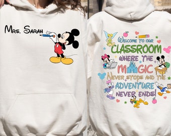Custom Disney Teacher Hoodie,Mickey Teacher Name Hoodie,Personalized Teacher Gift Hoodie,Gift for Teacher Hoodie,Mickey and Friends Hoodie,