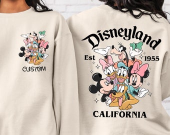 Custom Disneyland California Sweatshirt,Disneyland Est 1955,Custom Disneyworld Sweatshirt,Mickey and Friends Sweater,Disney Gift for Women,