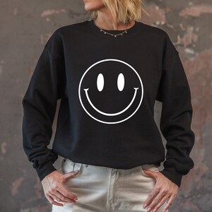 Happy Face Sweatshirt, Face Sweatshirt, Smiling Face Sweatshirt, Happy Face Sweatshirt, Gift For Women, Women's Sweatshirt For Women