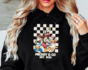 Vintage Mickey & Co 1928 Hoodie, Disneyland Mickey Hoodies, Vintage Disney Hooded Sweatshirt, Disney Hoodies, Disneyworld Gift, Retro Mickey