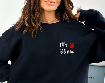 Customized Name Teacher Sweatshirt, Custom Teacher Sweats, Personalized Name Teacher Sweater, Teacher Gifts, Elementary Teacher, Custom Name