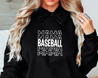 Baseball Mama Hoodie, Baseball Mom Gift, Baseball Hoodie For Women, Sports Mom Hooded Sweatshirt, Mothers Day Gift, Family Baseball Hoodie