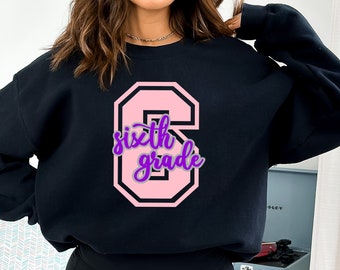 Sudadera de maestro de sexto grado, sudadera de primer día de escuela, suéter de maestro de 3 ° grado, regreso a la escuela, sudaderas de cuarto grado, 1 ° grado