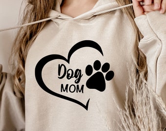 Dog Mom Hoodie,, Dog Paw Hoodie, Dog Mom Gifts, Mothers Day Gift, Dog Mama Hoodie, Mother Gift, Paw Hooded Sweatshirt, Dog Lover, Pet Lover
