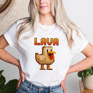 Funny Lava Chicken Shirt,Funny Movie Gift Shirt,Shirt For Videogames Fans,Cartoon Graphic Shirt For Chicken Lovers,Shirt for Gamers  Lovers