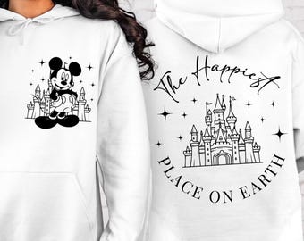 The Happiest Place On Earth Hoodie,Magical Castle Hoodie,Mickey Castle Hoodie,Disney Vacation Hood,Disneyland Gift Hood,Magical Kingdom Hood