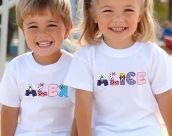 Custom Name Disney Character Shirt, Mickey & Friends Family Matching Shirts, Mom Dad Disney Shirt,Personalized Mickey Kids Birthday Tee,