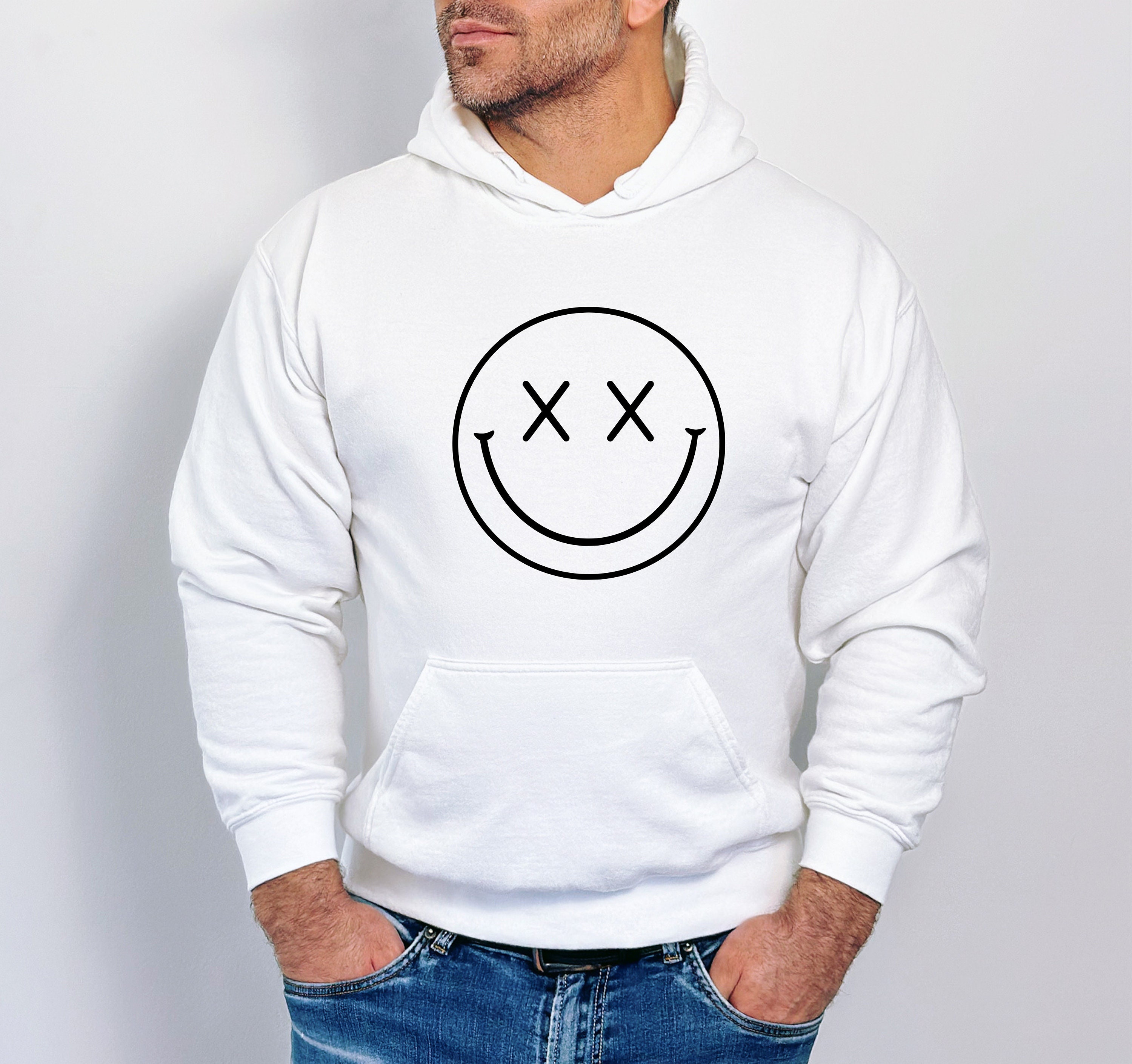 X Eyes Smiley Face Hoodie, Happy Face Hoodie, Smiley Face