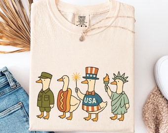 Comfort Funny 4th of July Shirt,USA Goose Shirt, Fourth of July Goose Shirt, American Flag Shirt, Classic USA Shirt, Goose Shirt,Funny Shirt