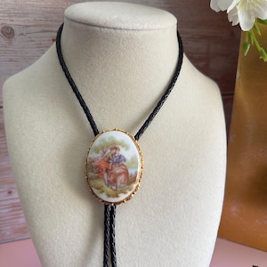 Vintage Brooch Bolo Tie