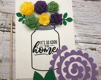 Kit de bricolage pour femmes, cadre de fleurs roulées, modèle d’artisanat en papier, tutoriels d’artisanat de bricolage, cadeau de bricolage pour elle, kits d’artisanat pour adultes, kit de nuit pour filles