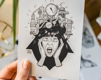 Pressure Postcard: Mental Overload Illustration