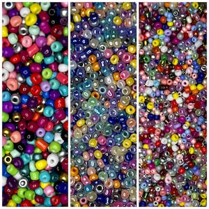 Seed Bead Bead Mix - 50g - Bead Soup - 4mm, 3mm, 2mm seed beads - DIY Beaded Jewellery Making - Colourful Rainbow Beads