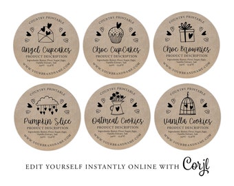 BAKED GOODS TAG Printable Instant Baked Goods Tag Download - Etsy