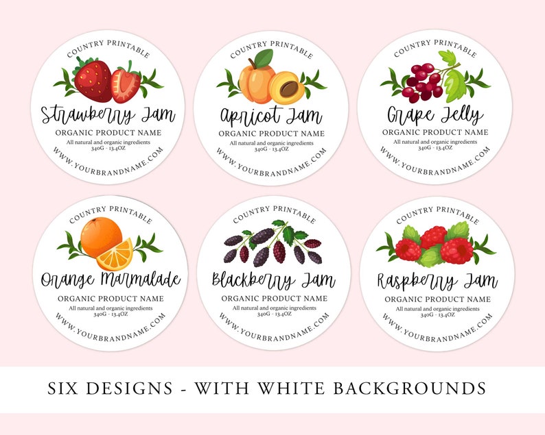 Editable JAM Labels, Round Kraft Label, Jam Label Printable, Mason Jar