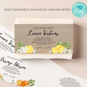 vintage FARMHOUSE Editable Soap Label, Custom Product, DIY Soap Label, Homemade Diy Soap Packaging, Handmade Label, Craft Market Label CORJL