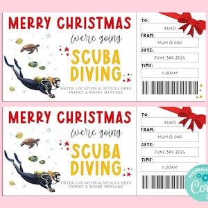 Joyeux Noël : bon cadeau PLONGÉE, carte-cadeau de saison, chèque-cadeau, bon surprise, corjl instantané, sous-marin, aquarium