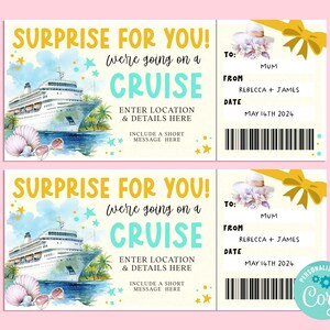 Billet-cadeau CROISIÈRE surprise, carte-cadeau joyeux anniversaire, chèque-cadeau, billet surprise, escapade estivale sur la route, instantané