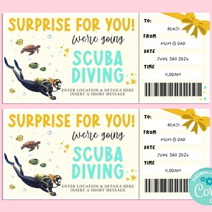 Bon cadeau surprise PLONGÉE, carte-cadeau d'anniversaire, chèque-cadeau, bon surprise, corjl instantané, sous-marin, aquarium