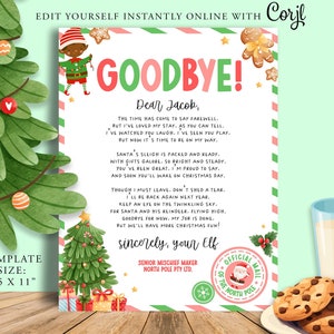 Carta de despedida do DUENDE DE NATAL, Atividades do DUENDE DE NATAL, Lista legal, Véspera de Natal, Carta de despedida, Para imprimir, Elfie