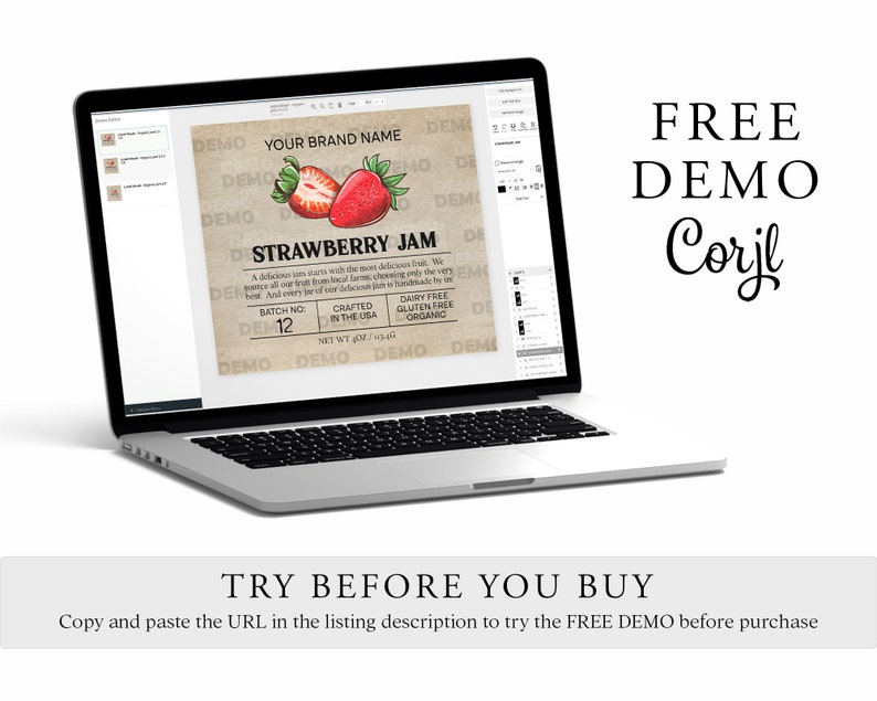 Editable JAM Labels, Round Kraft Label, Jam Label Printable, Mason Jar