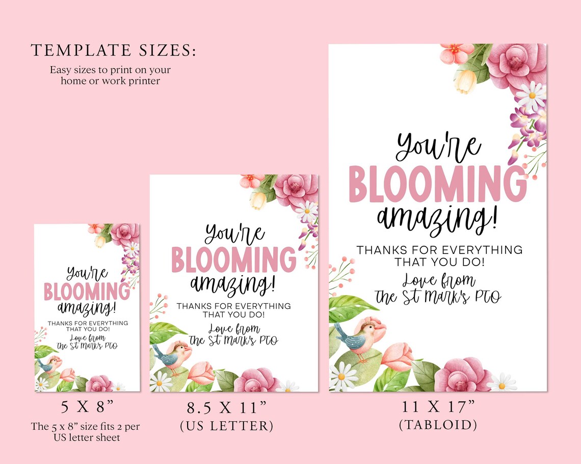 BLOOM Appreciation Sign, Teacher Staff Nurse Volunteer Appreciation ...