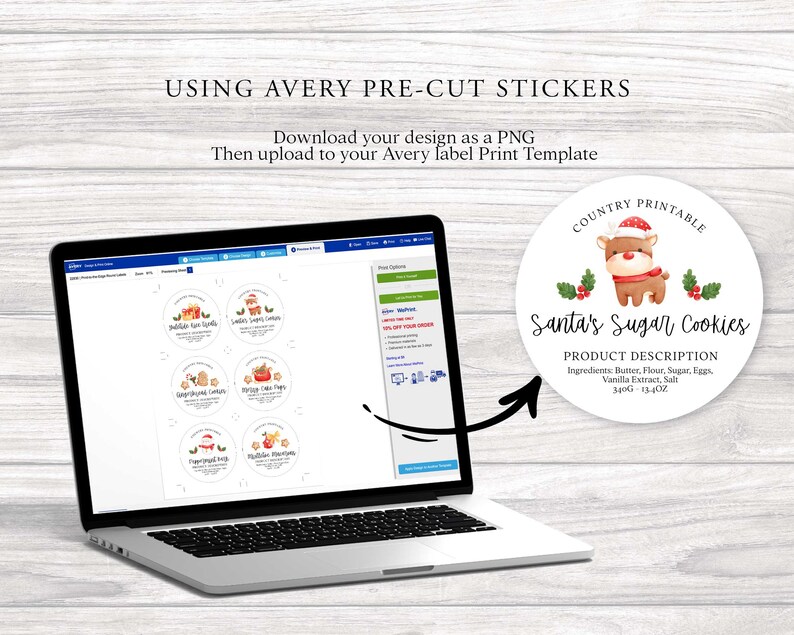 Editable CHRISTMAS Round Labels, Round Kraft Label, Baking Label ...