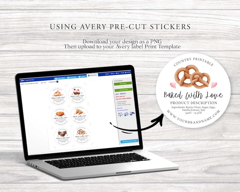 SWEETS Round Editable Product Sticker, BAKING Custom Product Label, 3 ...