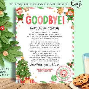 Carta de despedida do DUENDE DE NATAL, Atividades do DUENDE DE NATAL, Lista legal, Véspera de Natal, Carta de despedida, Para imprimir, Elfie