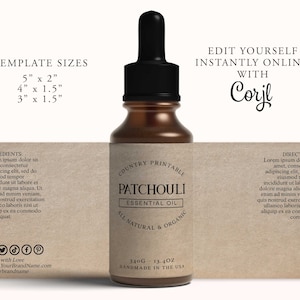 Etichetta bottiglia contagocce ORGANICA, Etichetta prodotto personalizzato MODERNO, Etichetta olio essenziale fai da te, Etichetta APOTHECARY, Etichetta 2oz, Etichetta 3oz, Kraft Corjl