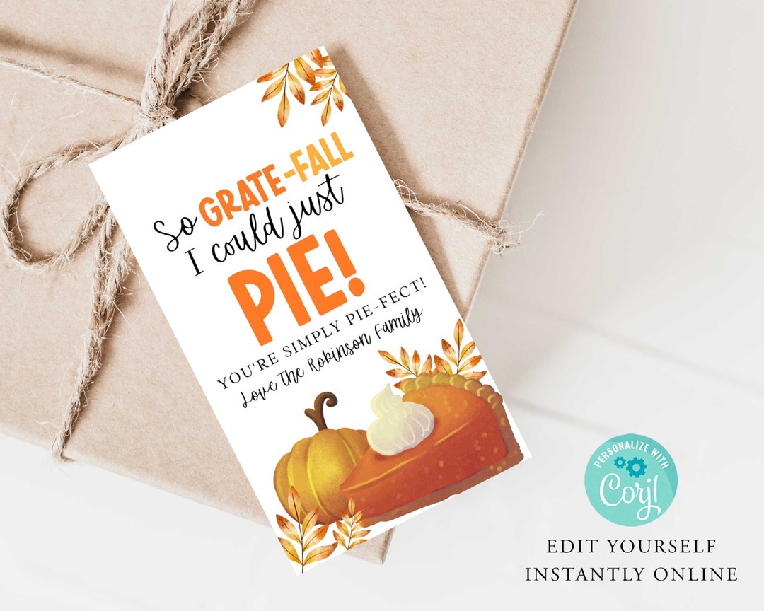 FALL Appreciation Gift Tag, Teacher, Friends, Thankyou Card, PTO ...
