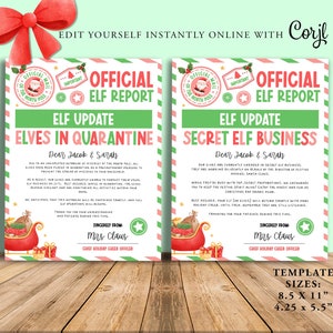 Cartas de recuperación de elfos navideños, actividades de elfos navideños, lista de buenos, cuenta regresiva de Navidad, elfo enfermo, negocios de elfos, Elfie