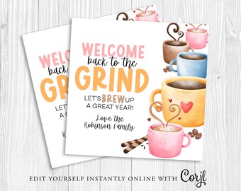 COFFEE Appreciation Gift Tag, Teacher or Nurse Appreciation, Friends, Thankyou Card, PTO, Printable, INSTANT, Latte, Back to the Grind