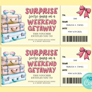 Überraschung GETAWAY Geschenkkarte, Geburtstagsgeschenkkarte, Geschenkgutschein, Urlaubsüberraschungskarte, Road Trip Urlaub, Kurzurlaub, INSTANT Corjl