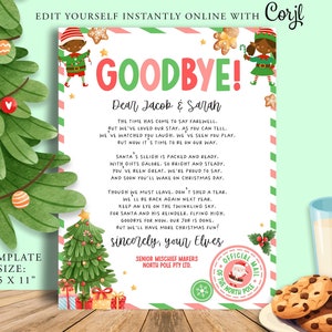 Carta de despedida do DUENDE DE NATAL, Atividades do DUENDE DE NATAL, Lista legal, Véspera de Natal, Carta de despedida, Para imprimir, Elfie