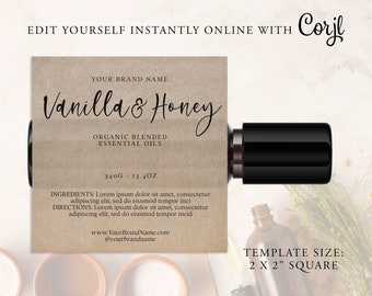 CLASSIC Roller Label Template, Berry, 10ml, 1oz Roller Bottle, Vintage, Editable DIY Essential Oil Label, Rollerball Sticker Kraft Printable